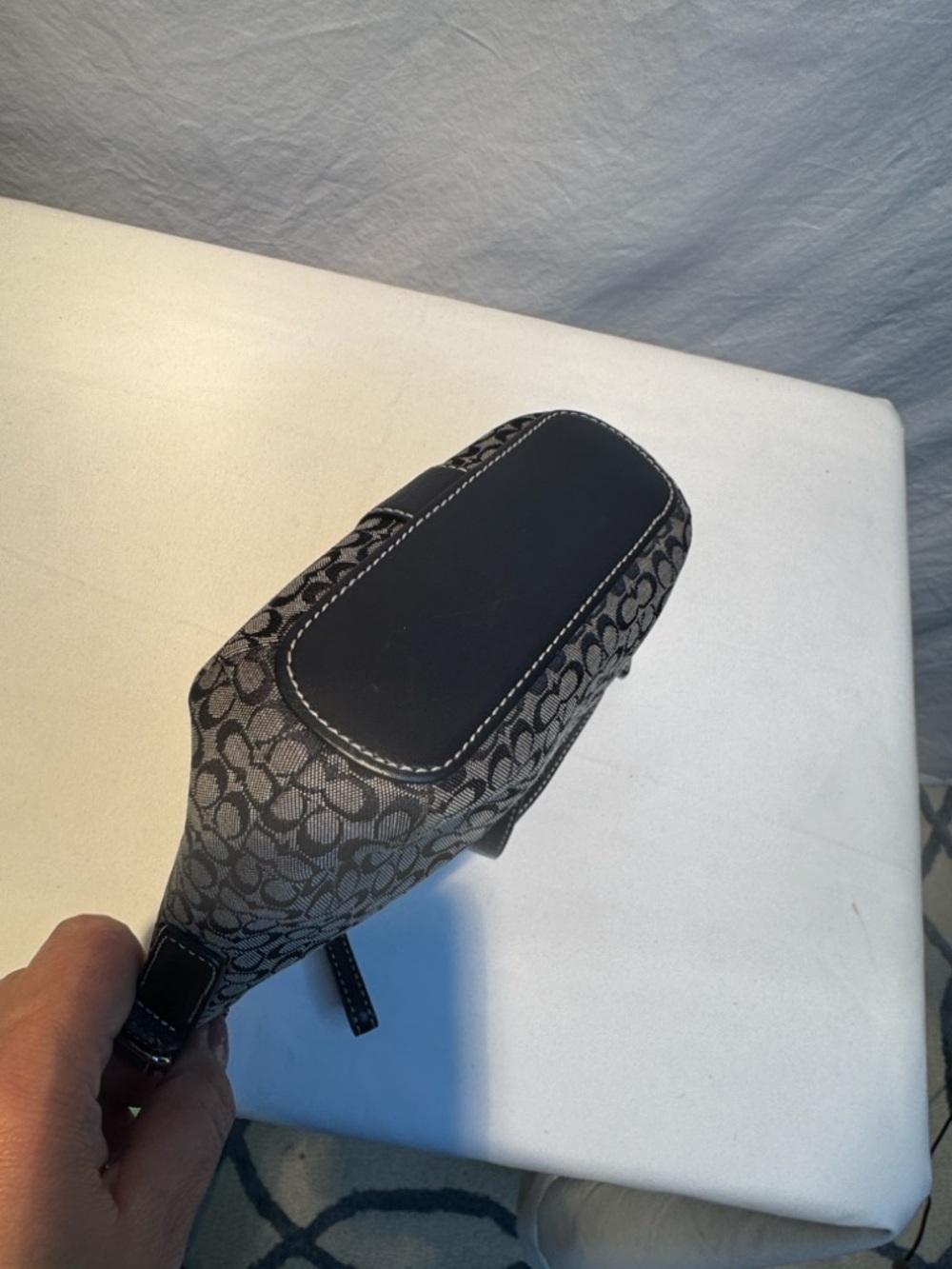 Coach Black and Gray Signature Jacquard Crossbody - Picture 5 of 13